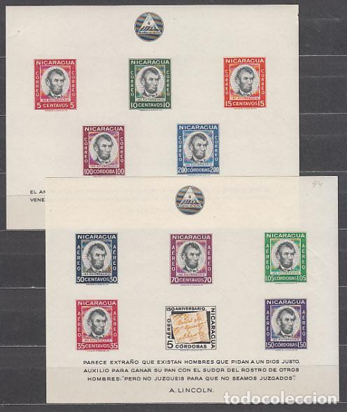 Sellos: Nicaragua - Hojas Yvert 93/4 ** Mnh Abraham Lincoln