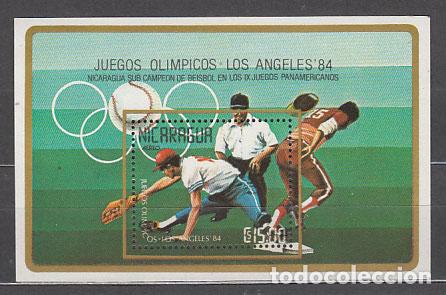 Sellos: Nicaragua - Hojas Yvert 167 ** Mnh Olimpiadas de los Angeles