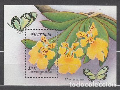 Sellos: Nicaragua - Hojas Yvert 204 ** Mnh Flores