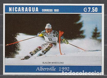 Sellos: Nicaragua - Hojas Yvert 209 ** Mnh Olimpiadas deAlbertville