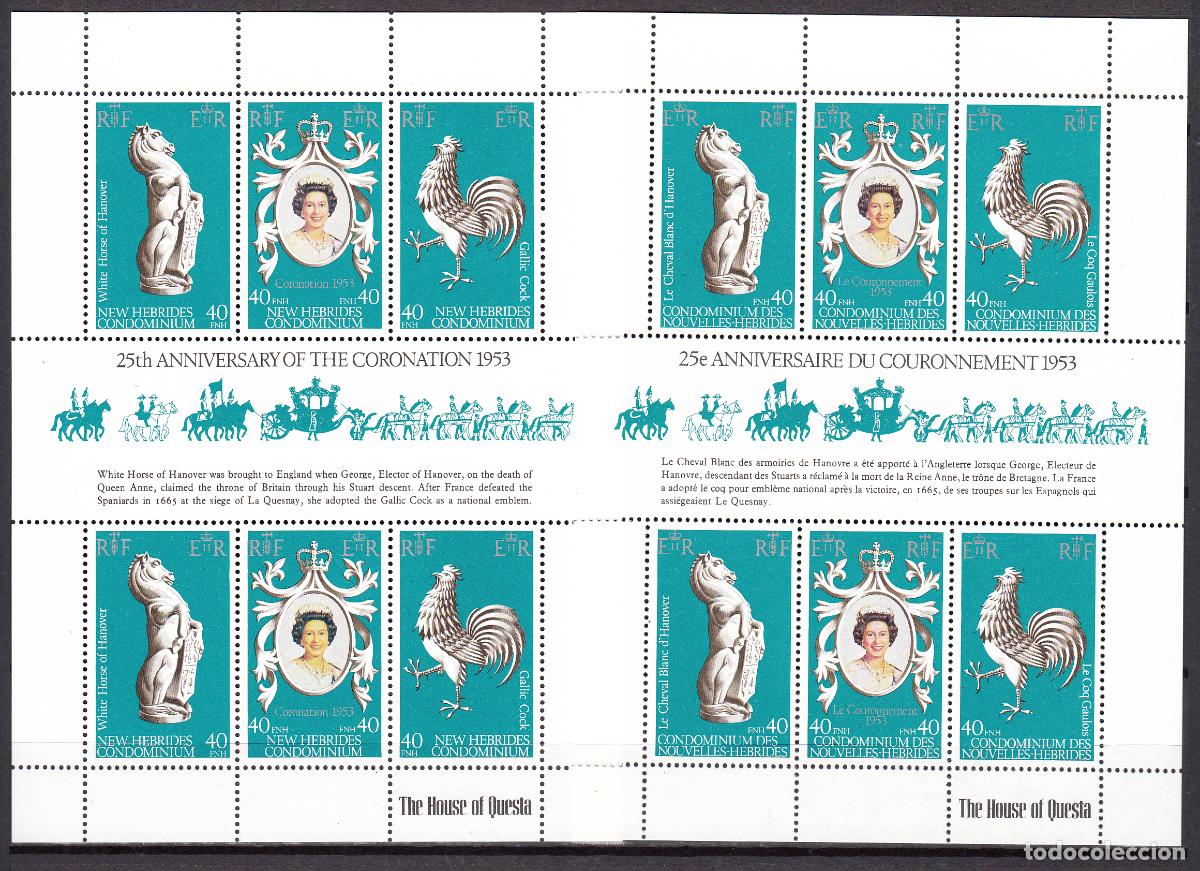 Stamps: Nuevas Hebridas Correo Yvert 535/40A ** Mnh en Hoja de 2 series - 25 Aniversario