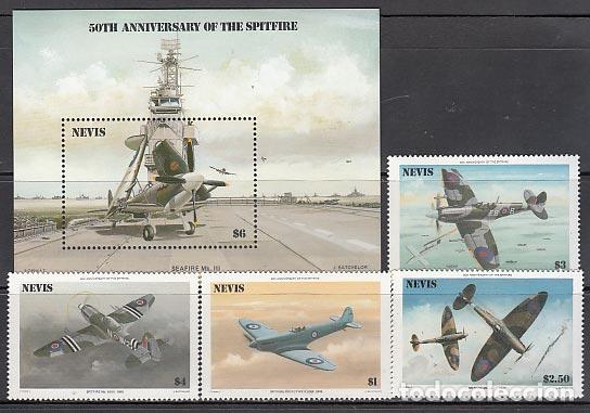 Selos: Nevis - Correo Yvert 361/4+H,8 ** Mnh Trenes