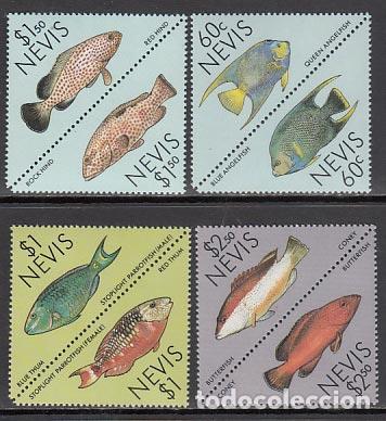 Selos: Nevis - Correo Yvert 470/7 ** Mnh Fauna peces