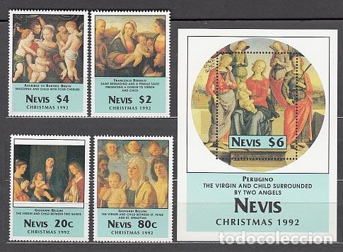 Selos: Nevis - Correo Yvert 671/4+H,54 ** Mnh Navidad