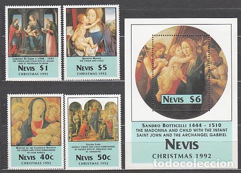 Selos: Nevis - Correo Yvert 675/8+H,56 ** Mnh Navidad
