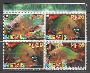 Selos: Nevis - Correo Yvert 1938/41 ** Mnh Fauna peces