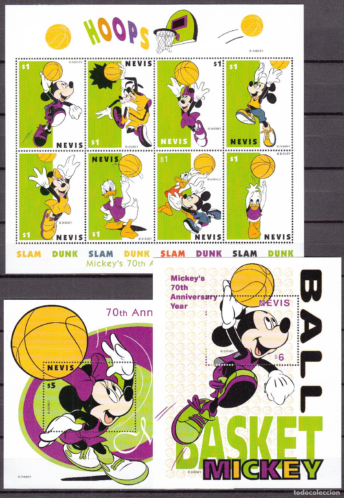 Selos: Nevis Correo Yvert 1189/96+H,156/57 ** Mnh Walt Disney - Deportes