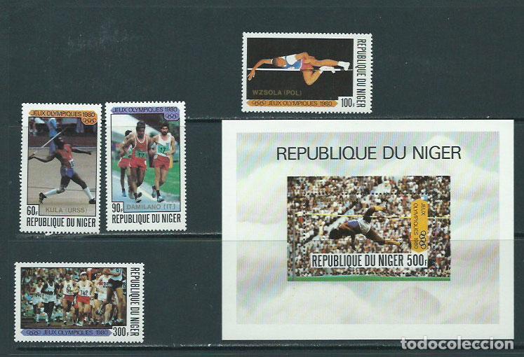 Briefmarken: Niger - Correo 1980 Yvert 516/9+Hb 31 ** Mnh Olimpiadas de Moscu