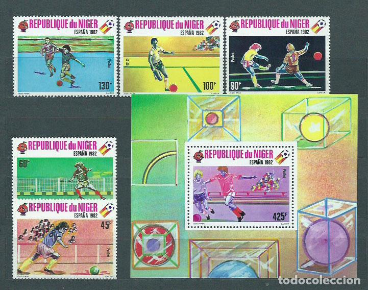 Briefmarken: Niger - Correo 1980 Yvert 520/4+Hb 32 ** Mnh Deportes f&uacute;tbol