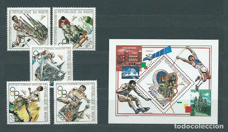 Briefmarken: Niger - Correo 1990 Yvert 795/7+A 366/7+Hb 55 ** Mnh Olimpiadas de Barcelona