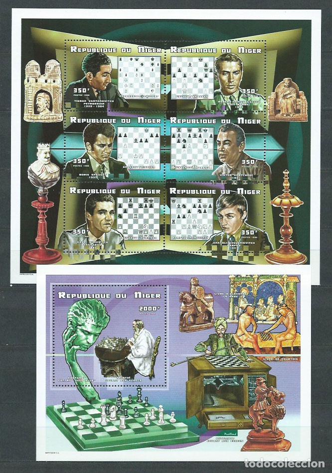 Selos: Niger - Correo 1999 Yvert 1324/41+Hb 112 ** Mnh Ajedrez