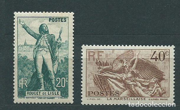 Selos: Francia - Correo 1936 Yvert 314/5 ** Mnh Claude Rouget de Lisle