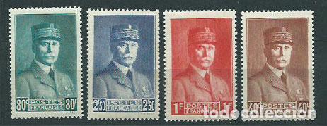 Sellos: Francia - Correo 1941 Yvert 470/3 ** Mnh Mariscal P&eacute;tain