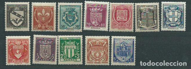 Sellos: Francia - Correo 1941 Yvert 526/37 ** Mnh
