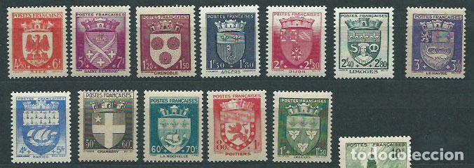 Sellos: Francia - Correo 1942 Yvert 553/64 ** Mnh Escudos