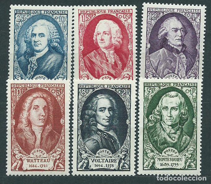 Briefmarken: Francia - Correo 1949 Yvert 853/58 * Mh Personajes del siglo XVIII
