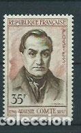 Sellos: Francia - Correo 1957 Yvert 1121 ** Mnh Auguste Comte