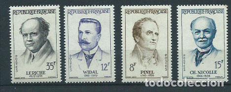 Sellos: Francia - Correo 1958 Yvert 1142/5 ** Mnh M&eacute;dicos