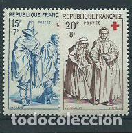 Sellos: Francia - Correo 1958 Yvert 1140/1 usado Cruz roja