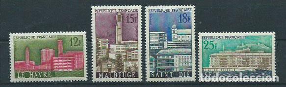 Sellos: Francia - Correo 1958 Yvert 1152/5 ** Mnh Ciudades reconstruidas