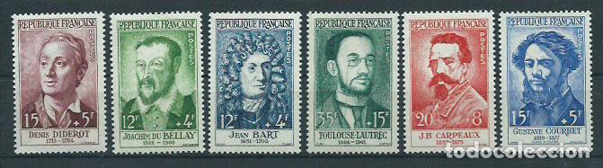 Sellos: Francia - Correo 1958 Yvert 1166/71 ** Mnh Personajes