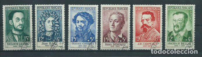 Sellos: Francia - Correo 1958 Yvert 1166/71 usado Personajes