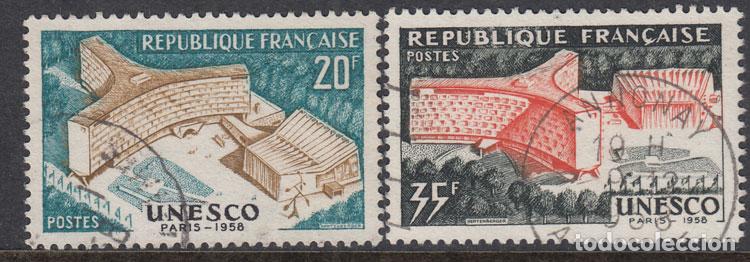 Sellos: Francia - Correo 1958 Yvert 1177/8 usado UNESCO
