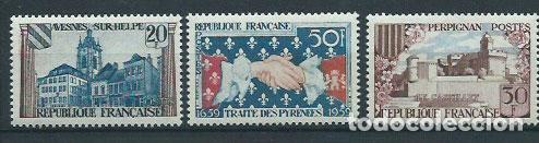 Sellos: Francia - Correo 1959 Yvert 1221/3 ** Mnh