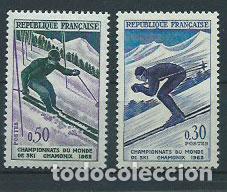 Sellos: Francia - Correo 1962 Yvert 1326/7 ** Mnh Deportes esqui