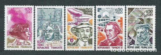 Briefmarken: Francia - Correo 1973 Yvert 1744/8 ** Mnh Personajes