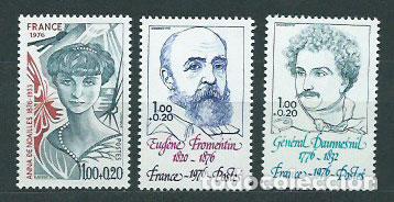 Sellos: Francia - Correo 1976 Yvert 1896/8 ** Mnh Personajes