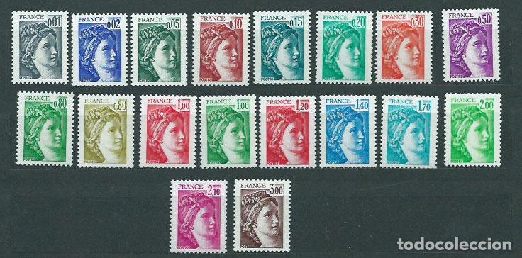 Timbres: Francia - Correo 1977 Yvert 1962/79 ** Mnh
