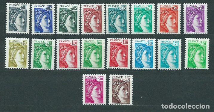 Timbres: Francia - Correo 1977 Yvert 1962/79 * Mh