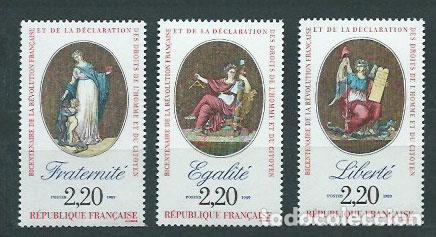 Sellos: Francia - Correo 1989 Yvert 2573/5 ** Mnh Bicentenario de la revoluci&oacute;n