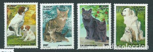 Sellos: Francia - Correo 1999 Yvert 3283/6 ** Mnh Fauna perros y gatos