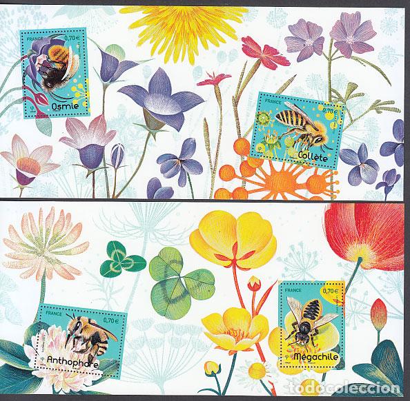 Timbres: Francia - Hojas Recuerdo Yvert 125/5A ** Mnh Fauna insectos