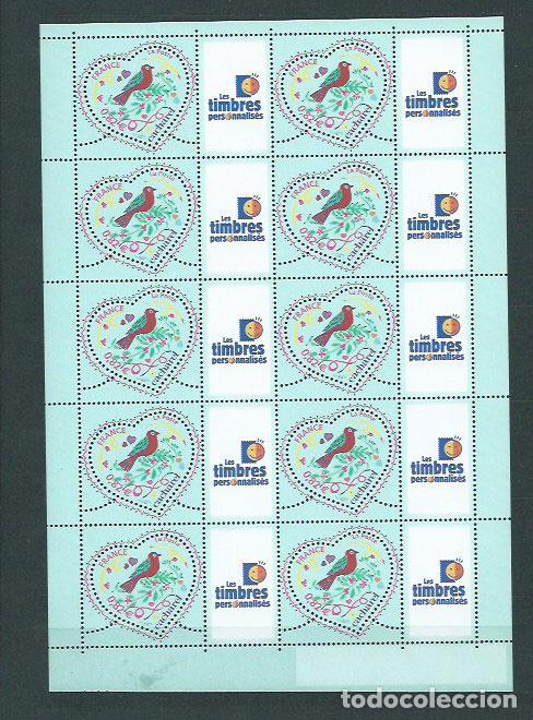 Timbres: Francia - Personalizados Yvert 3748A Pliego ** Mnh San Valent&iacute;n