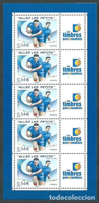 Timbres: Francia - Personalizados Yvert 4032A Hojita ** Mnh Deportes f&uacute;tbol