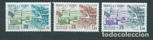 Briefmarken: Francia - Servicio Yvert 65/7 ** Mh Consejo de Europa