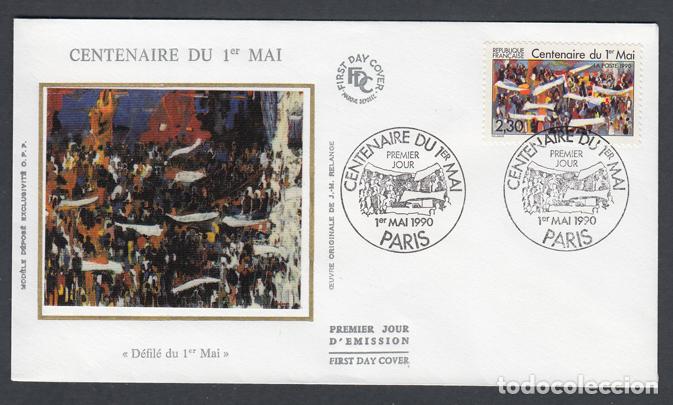 Stamps: Francia Sobres Primer Dia FDC Yvert 2644 seda - 1er de mayo - Paris 1990