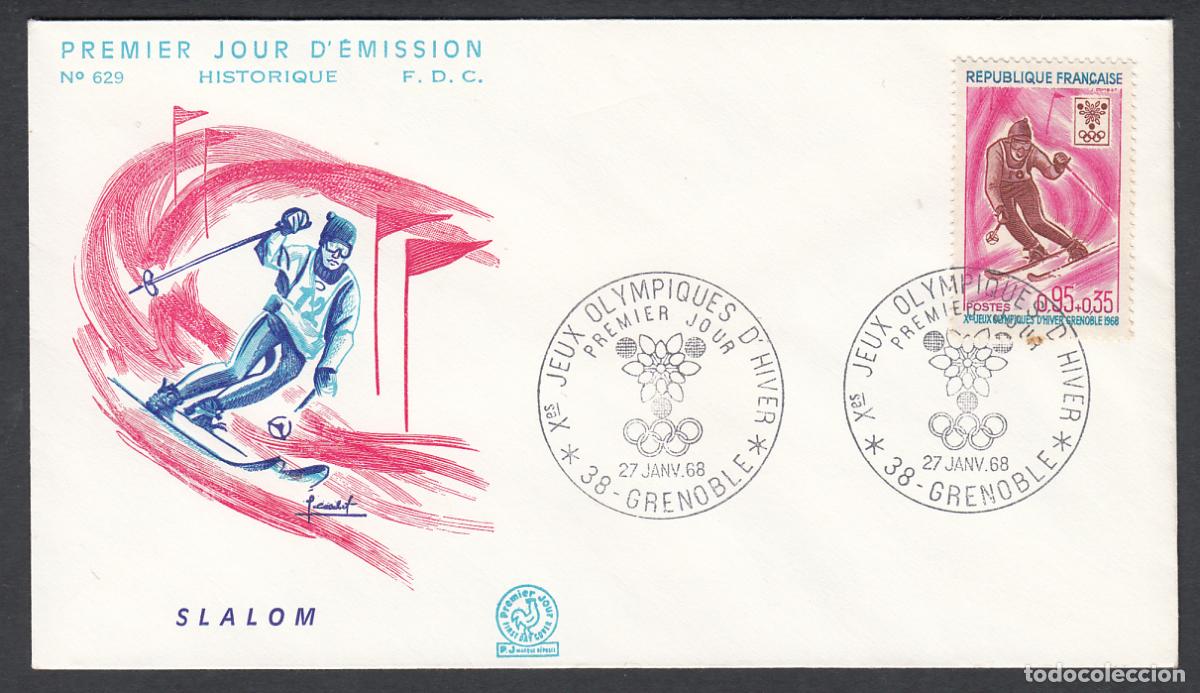 Stamps: Francia Sobres Primer Dia FDC Yvert 1547 - Juegos Ol&iacute;mpicos Invierno 1968