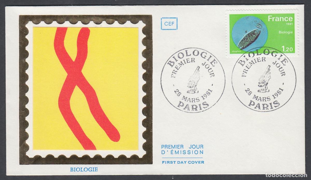 Stamps: Francia Sobres Primer Dia FDC Yvert 2127 Seda - Biolog&iacute;a Paris - 1981
