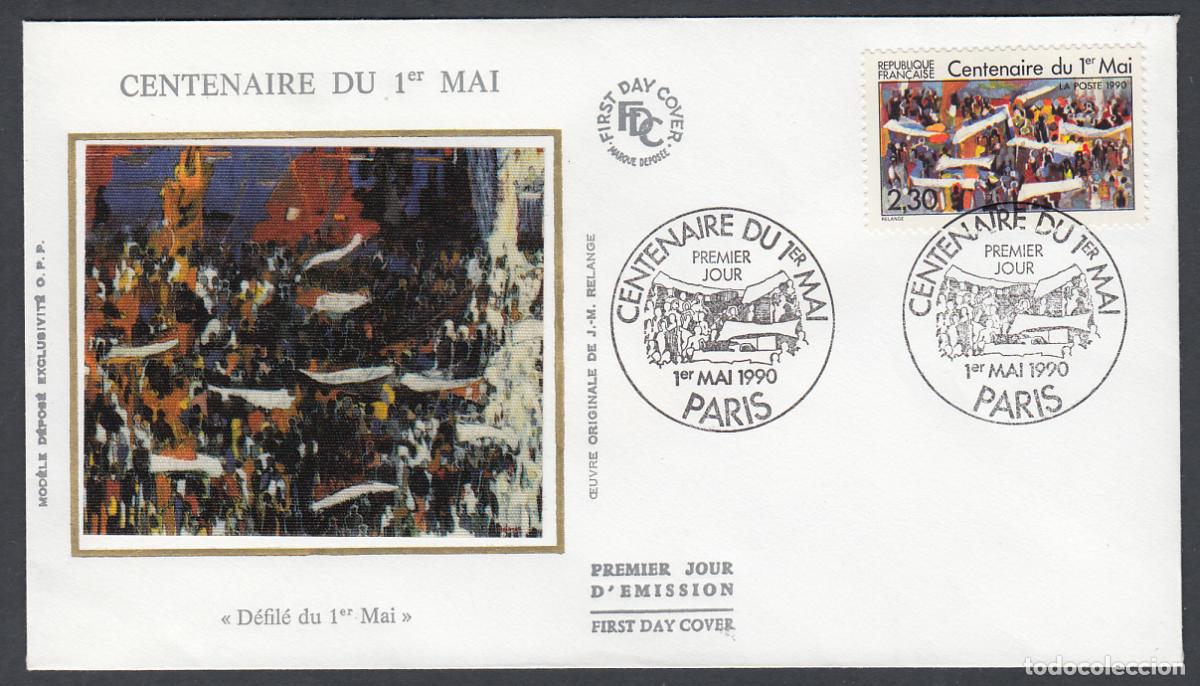 Stamps: Francia Sobres Primer Dia FDC Yvert 2644 seda - Centenario Paris 1990