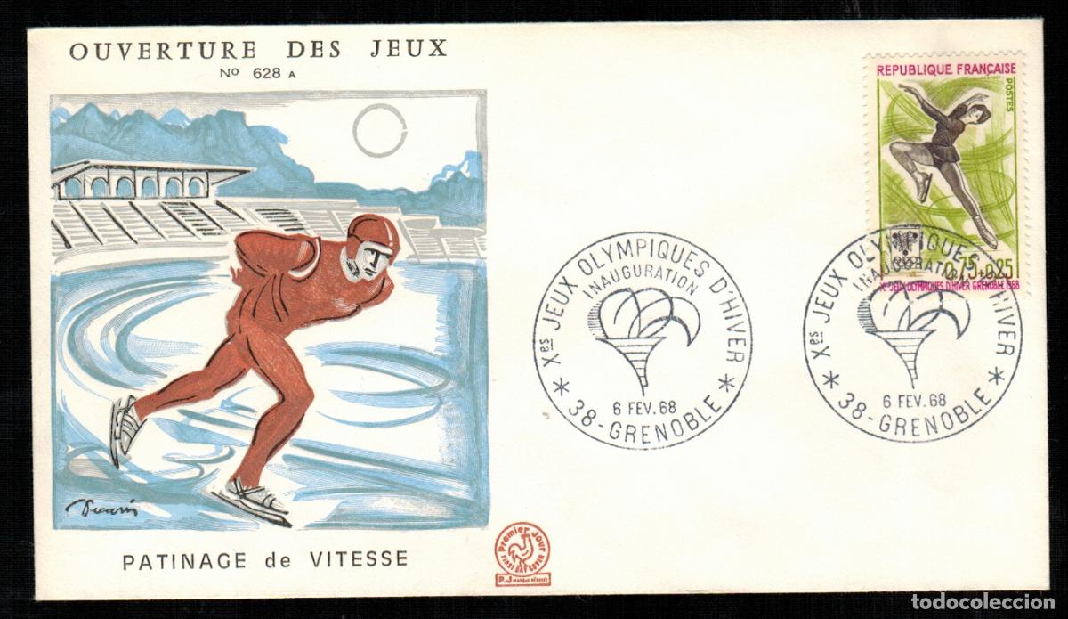 Stamps: Francia Sobres Primer Dia FDC Yvert 1546 - Juegos Olimpicos Grenoble 1968