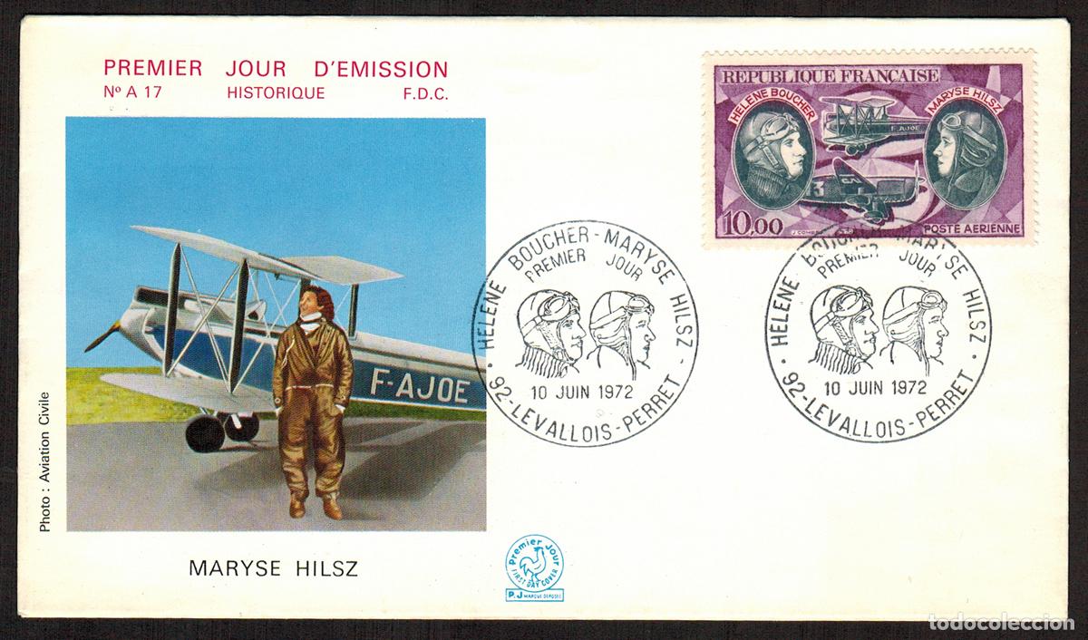 Francobolli: Francia Sobres Primer Dia FDC Yvert Aereo 47 - aviones Maryse 1972