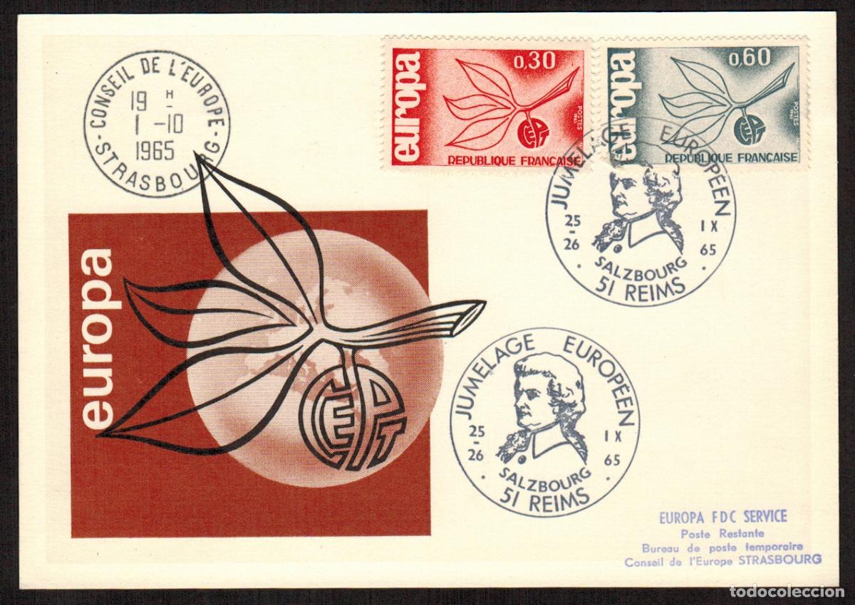 Francobolli: Francia - Carta Postal - Yvert 1455/56 - Matasello Especial - Europa 1965