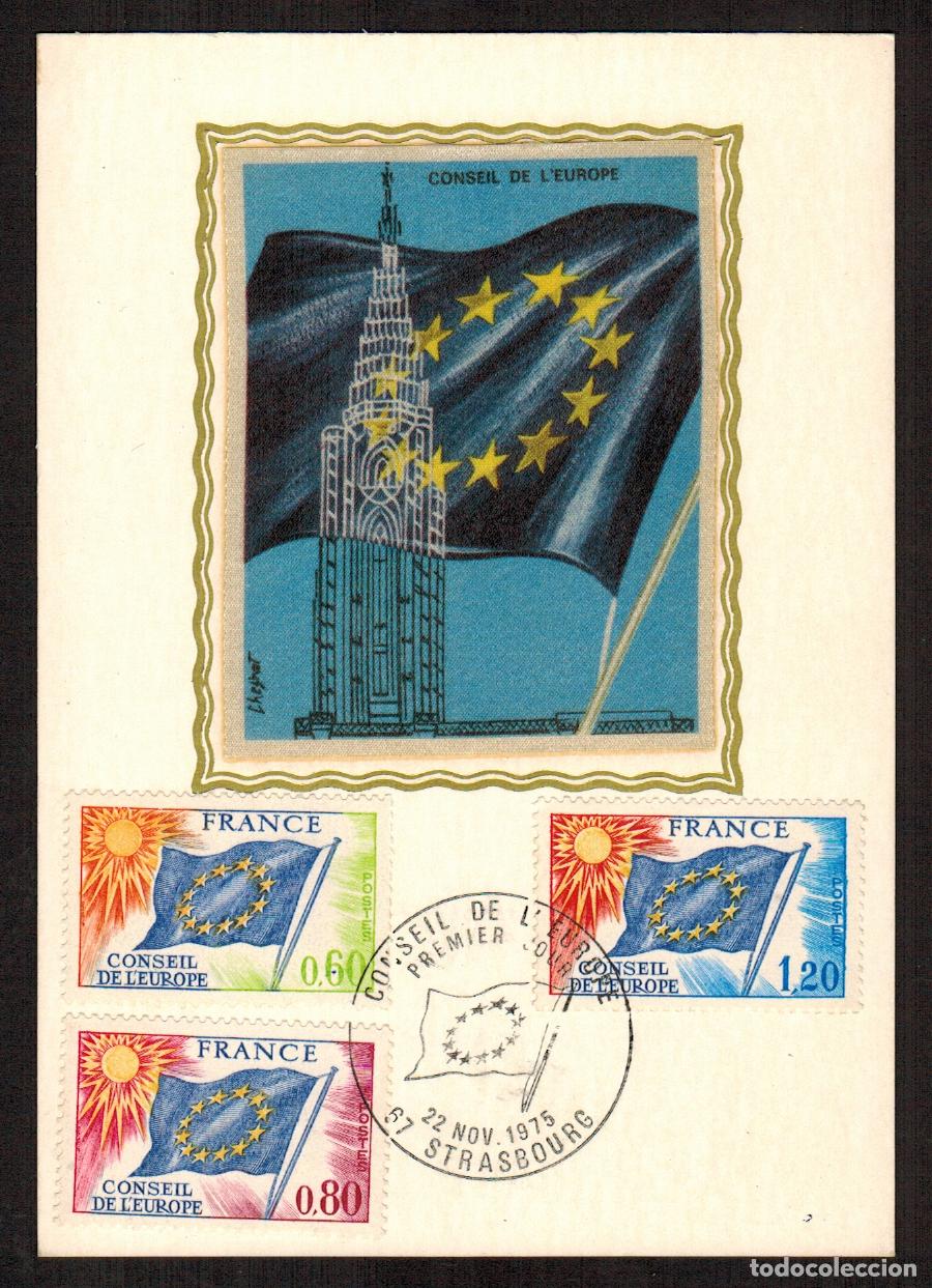 Francobolli: Francia - Carta Postal - Yvert 46/48 - Matasello Especial - Servicio Consejo Eur