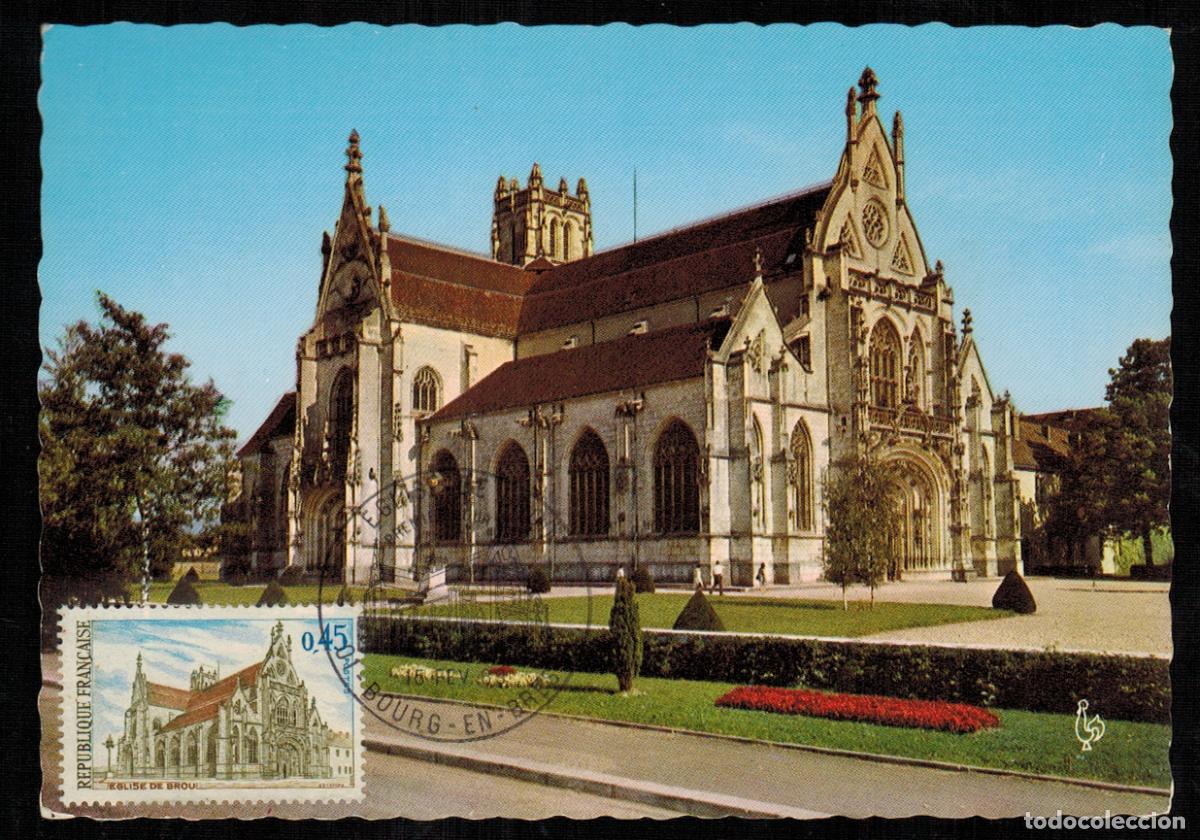 Francobolli: Francia - Carta Postal - Yvert 1582 - Religi&oacute;n - Iglesia de Brou Paris 1969