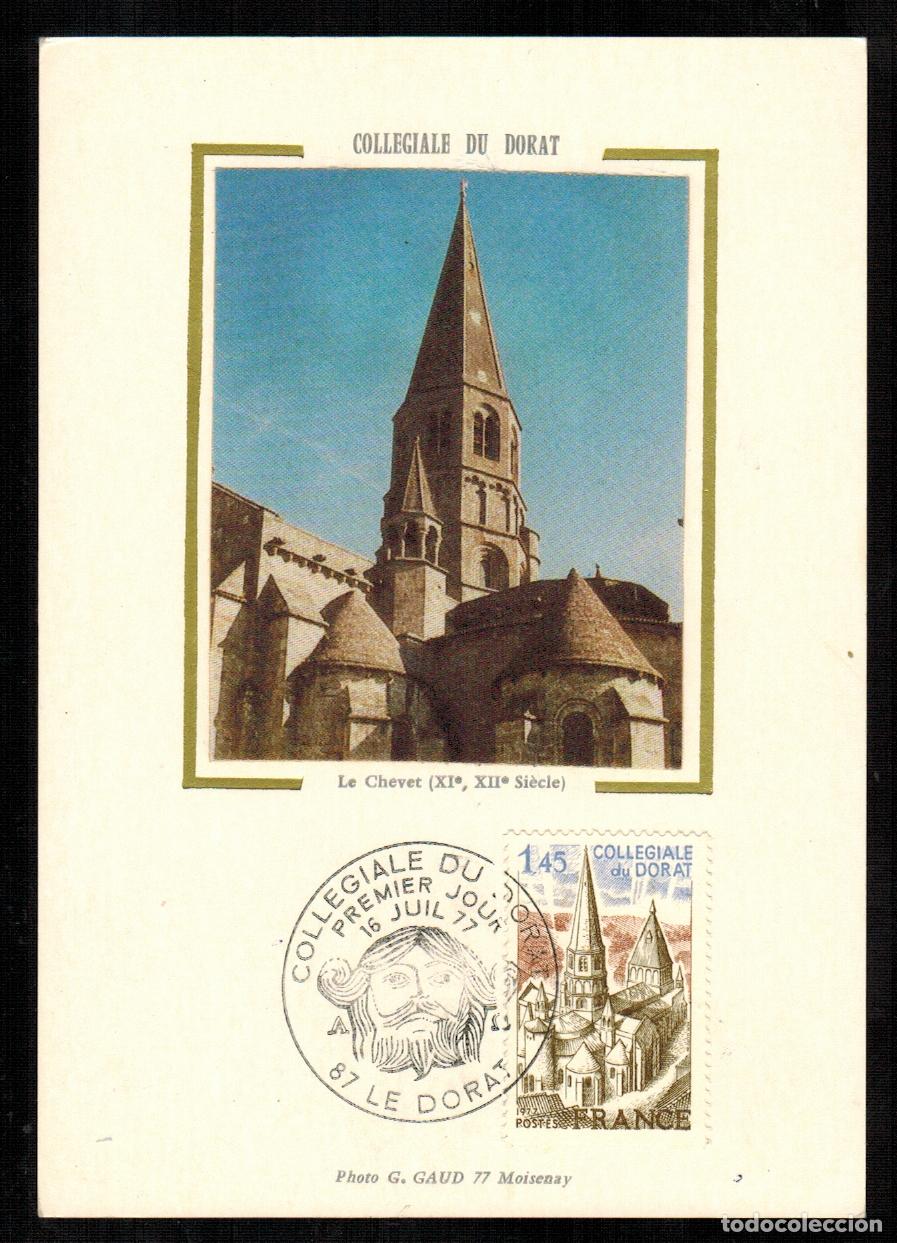 Selos: Francia - Carta Postal - Yvert 1937 - Collegiale du dorat 1977