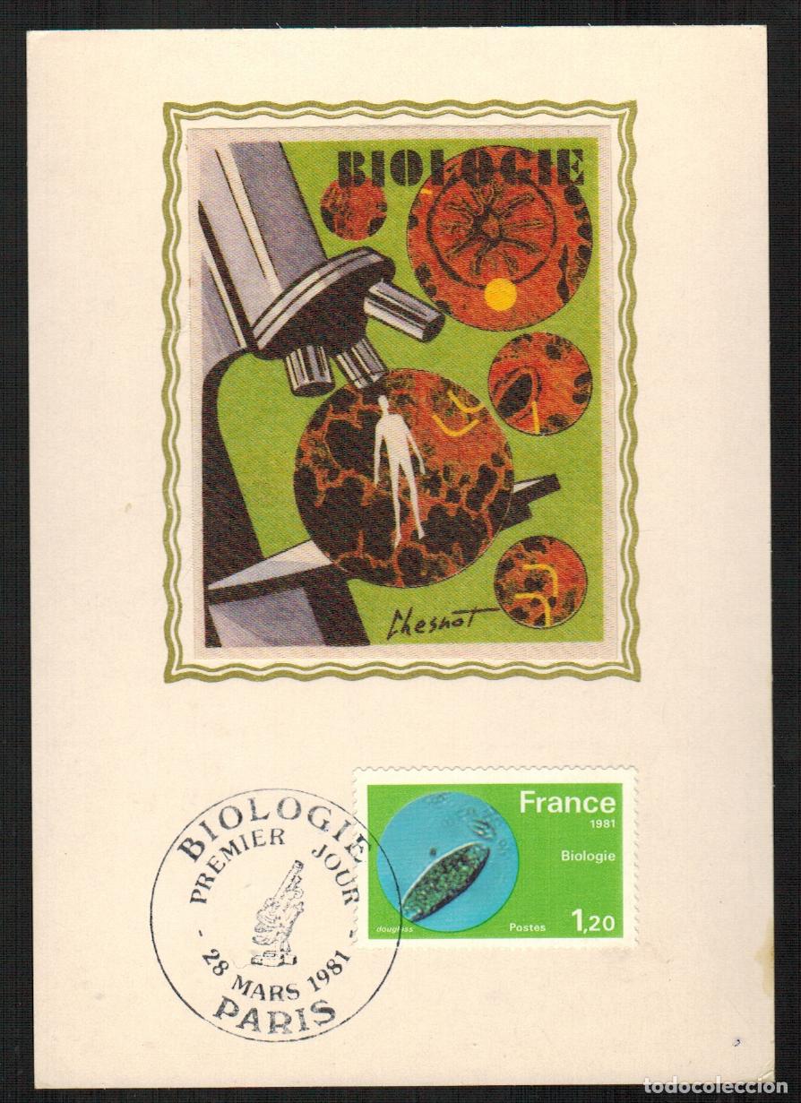 Selos: Francia - Carta Postal - Yvert 2137 seda - Biolog&iacute;a Paris 1981